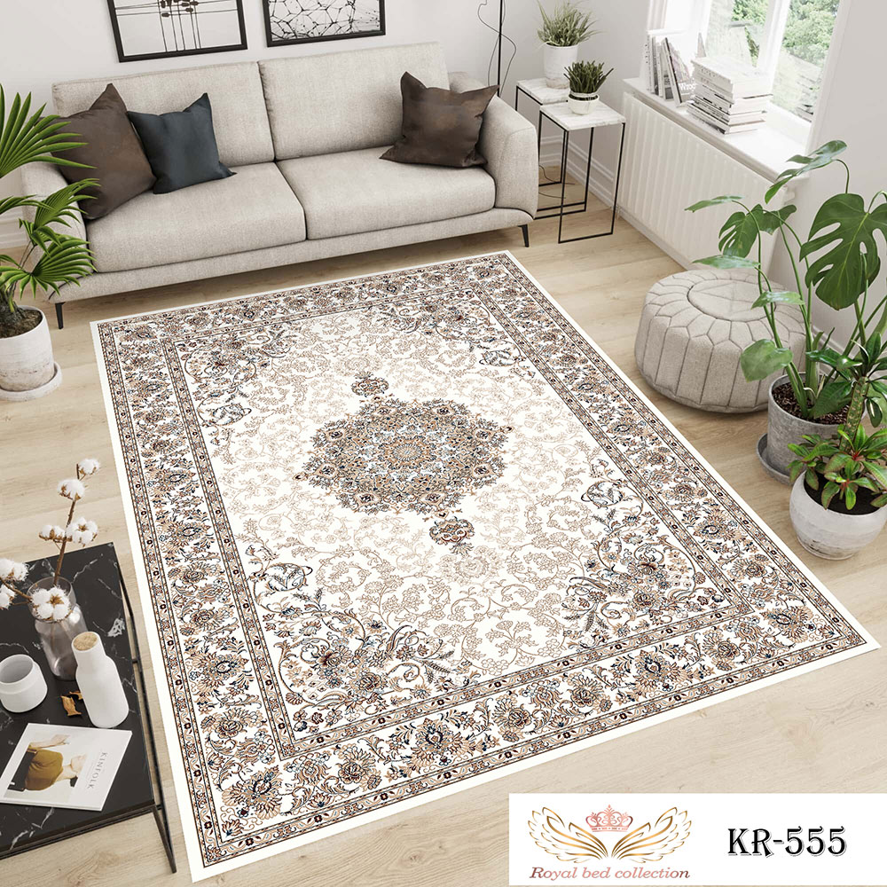 روفرشی کشدار طرح فرش مدرن KR-555