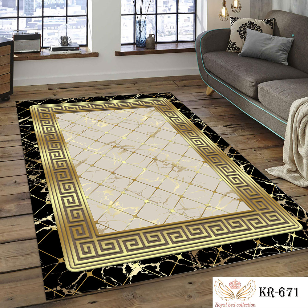 روفرشی کشدار طرح ورساچه طلایی KR-671