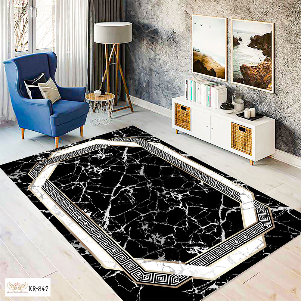 روفرشی کشدار طرح اسپرت مشکی KR-847